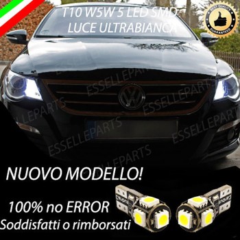 Coppia luci posizione T10 W5W 5 LED canbus 6000K Volkswagen Passat CC Pre-Restyling