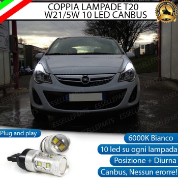 Luci di Posizione/Diurne 10 LED T20 6000K Bianco Canbus Opel Corsa D Dal 2011 Luci di Posizione/Diurne 10 LED T20 6000K Bianco Canbus Opel Corsa D Dal 2011