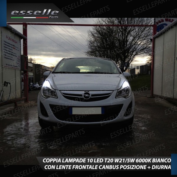Luci di Posizione/Diurne 10 LED T20 6000K Bianco Canbus Opel Corsa D Dal 2011