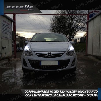 Luci di Posizione/Diurne 10 LED T20 6000K Bianco Canbus Opel Corsa D Dal 2011 Luci di Posizione/Diurne 10 LED T20 6000K Bianco Canbus Opel Corsa D Dal 2011