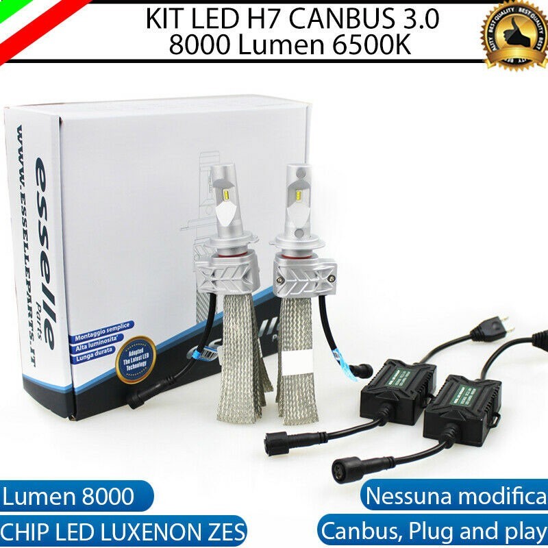 Kit Lampadine LED per Seat TOLEDO 4 KG Anabbaglianti H7 Luce Bianca CANbus  55W 6500K 12000LM