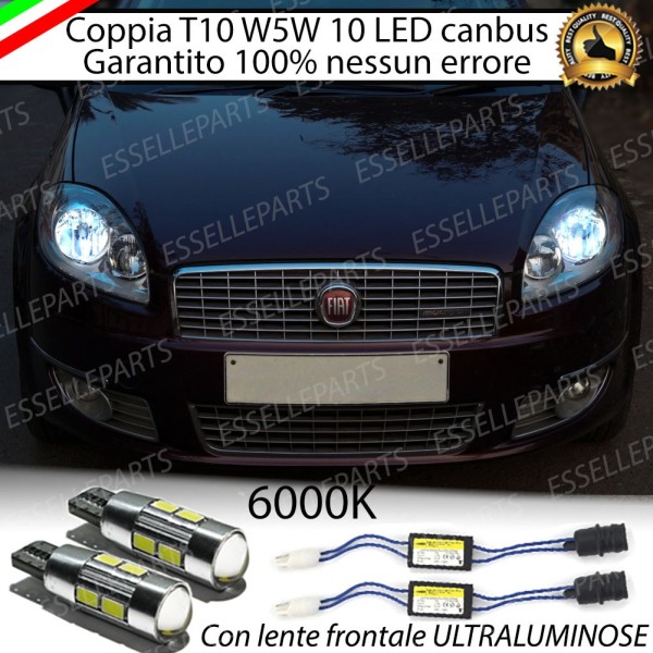 Coppia Luci Di Posizione 10 LED Per Fiat Linea Canbus 6000K Bianco Ghiaccio