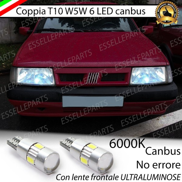 Coppia Lampade T10 W5W LED canbus con lente frontale per luci di posizione per FIAT TEMPRA
