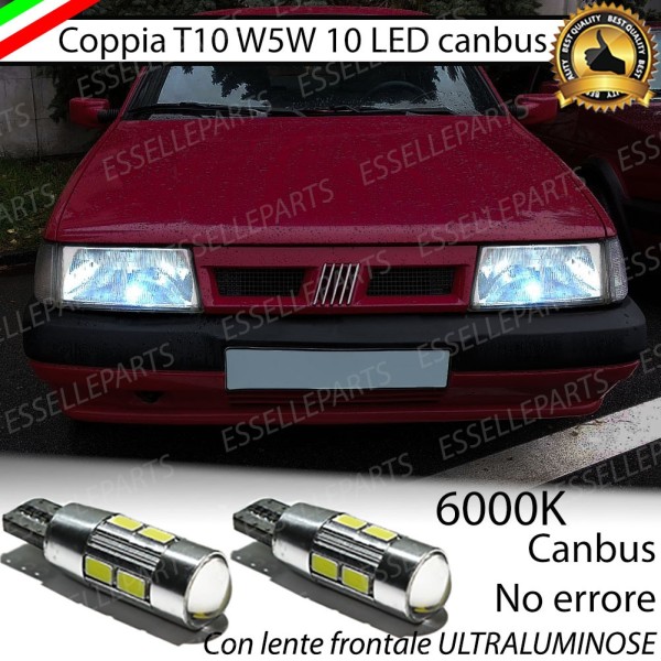 Coppia Lampade T10 W5W LED canbus con lente frontale per luci di posizione per FIAT TEMPRA