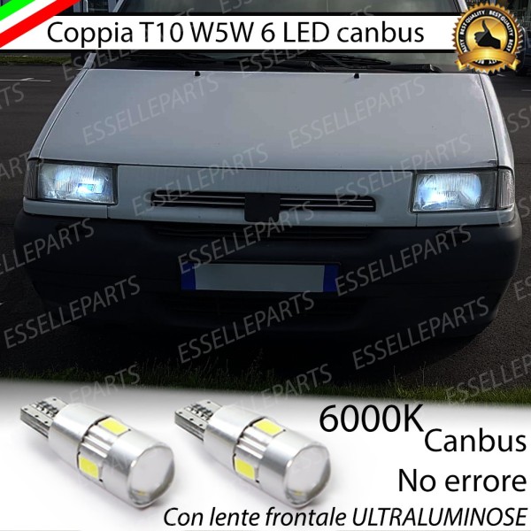 Coppia Lampade T10 W5W LED canbus con lente frontale per luci di posizione per FIAT SCUDO I
