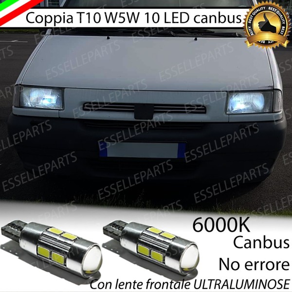 Coppia Lampade T10 W5W LED canbus con lente frontale per luci di posizione per FIAT SCUDO I