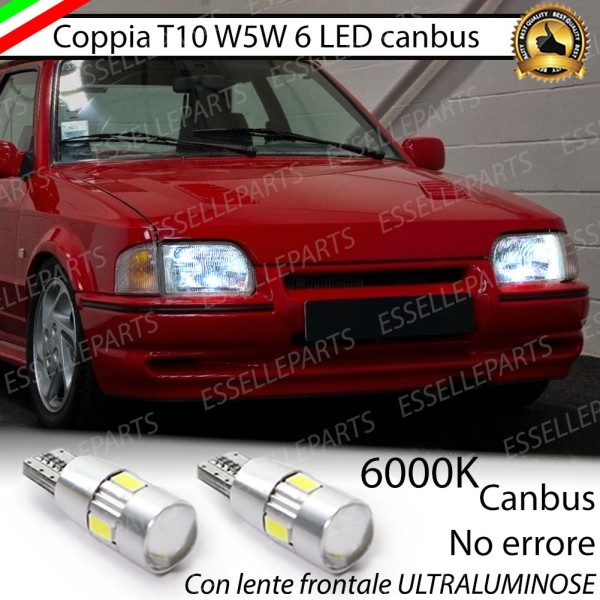 Coppia Lampade T10 W5W LED canbus con lente frontale per luci di posizione per FORD ESCORT IV