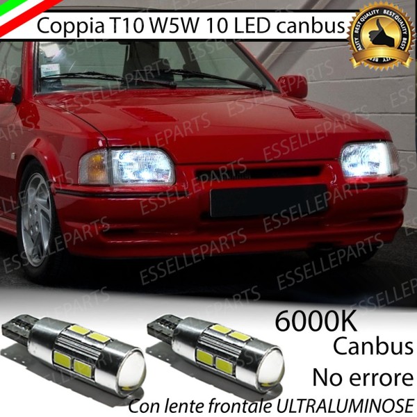 Coppia Lampade T10 W5W LED canbus con lente frontale per luci di posizione per FORD ESCORT IV