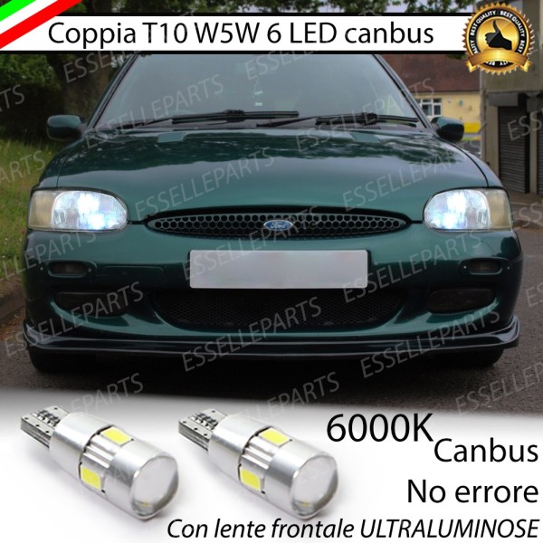 Coppia Lampade T10 W5W LED canbus con lente frontale per luci di posizione per FORD ESCORT VI