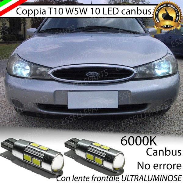 Coppia Lampade T10 W5W LED canbus con lente frontale per luci di posizione per FORD MONDEO I RESTYLING
