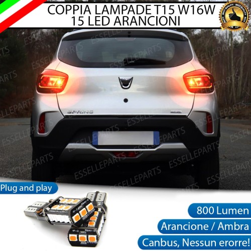 Lampada  T15 W16W 15 LED Canbus ARANCIONE FRECCE PER DACIA SPRING