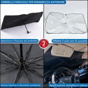 Parasole per Parabrezza Anteriore ad Ombrello Pieghevole