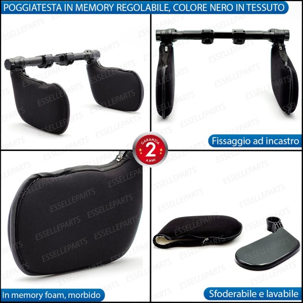 Poggiatesta da Viaggo Memory Foam in Tessuto Regolabile per bambini e adulti