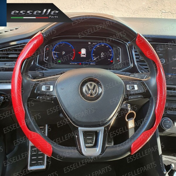 Cover per Volante Effetto Carbonio Rosso Antiscivolo per Auto