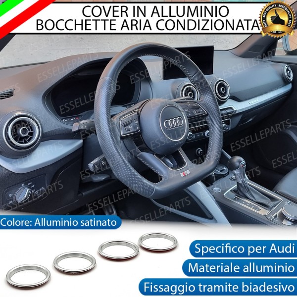 4 Inserti Alluminio Satinato Bocchettoni Aria Condizionata per Audi Q2