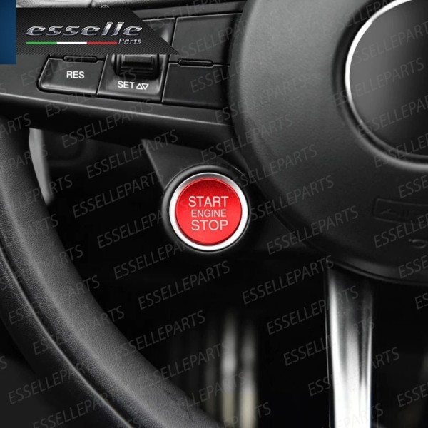 Cover - ROSSO - Pulsante Accensione per Alfa Romeo Giulia