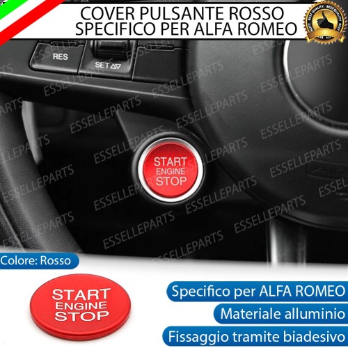 Cover - ROSSO - Pulsante Accensione per Alfa Romeo Stelvio