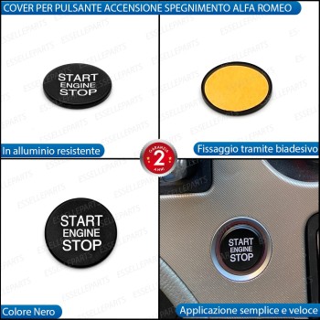Cover - NERO - Pulsante Accensione per Alfa Romeo Spider