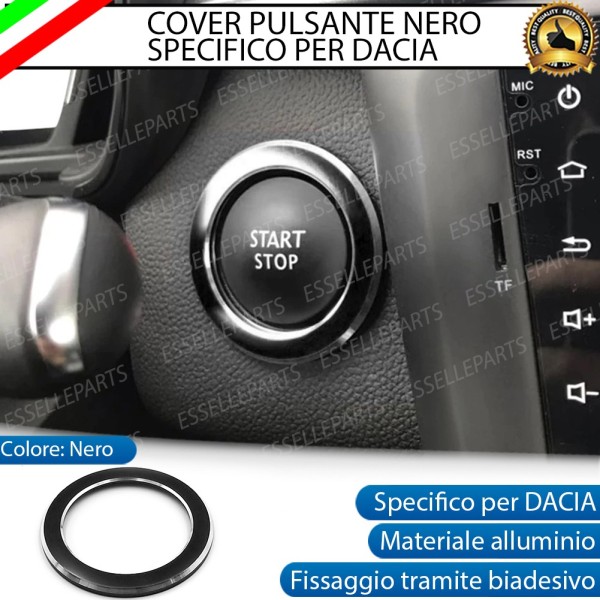 Cover - NERO - per Pulsante Accensione Engine in Alluminio per Dacia Jogger
