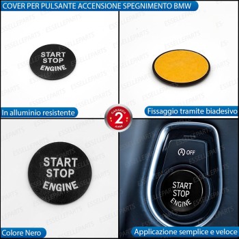 Cover - NERO - per Pulsante Accensione Engine in Alluminio per BMW X1 (E84) Cover - NERO - per Pulsante Accensione Engine in Alluminio per BMW X1 (E84)