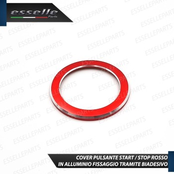 Cover - ROSSO - per Pulsante Accensione Engine in Alluminio per Renault Koleos