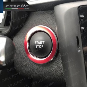 Cover - ROSSO - per Pulsante Accensione Engine in Alluminio per Renault Koleos