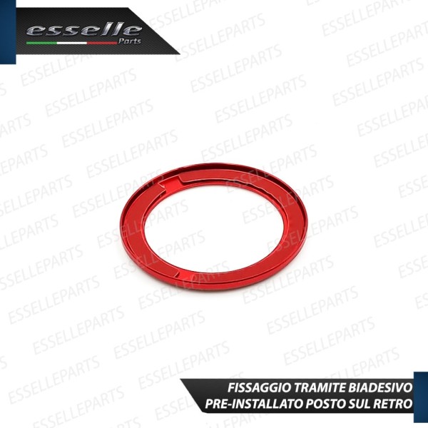 Cover - ROSSO - per Pulsante Accensione Engine in Alluminio per Renault Scenic 3