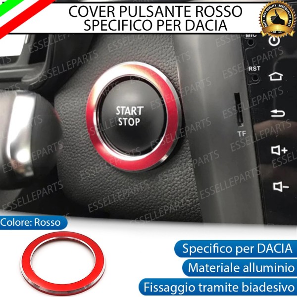 Cover - ROSSO - per Pulsante Accensione Engine in Alluminio per Dacia Jogger