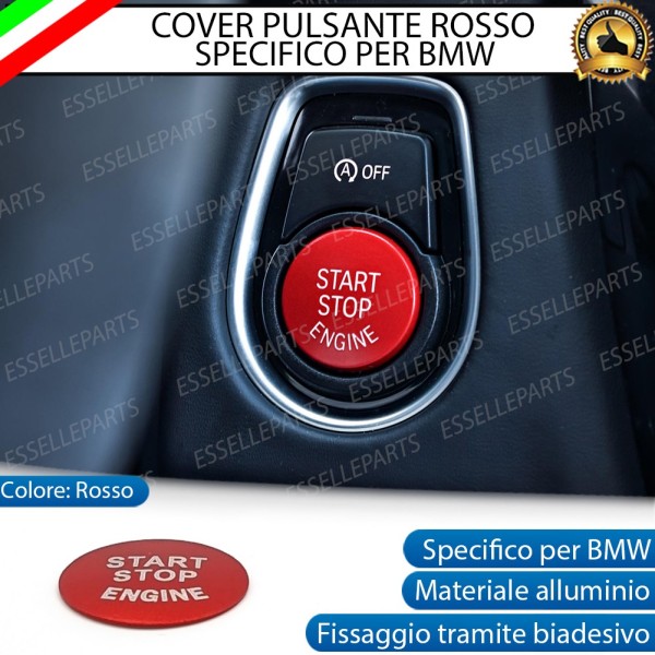 Cover - ROSSO - per Pulsante Accensione Engine in Alluminio per BMW SERIE 2 ACTIVE TOURER (F45)