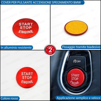 Cover - ROSSO - per Pulsante Accensione Engine in Alluminio per BMW X1 (E84) Cover - ROSSO - per Pulsante Accensione Engine in Alluminio per BMW X1 (E84)