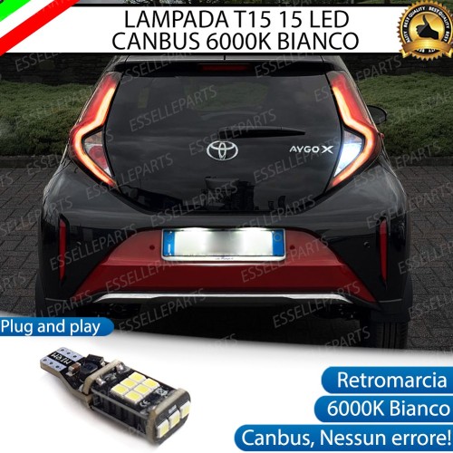 Luce Retromarcia TOYOTA AYGO X 600 LUMEN T15 W16W CANBUS 3.0 NO ERROR