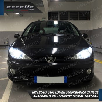 Kit Full LED H7 6400 LUMEN 6000K Abbaglianti PEUGEOT 206 con fari a parabola doppia