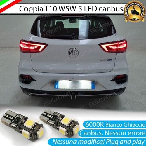Coppia Luci Targa T10 W5W 5 LED canbus 6000K Bianco per MG ZS Restyling