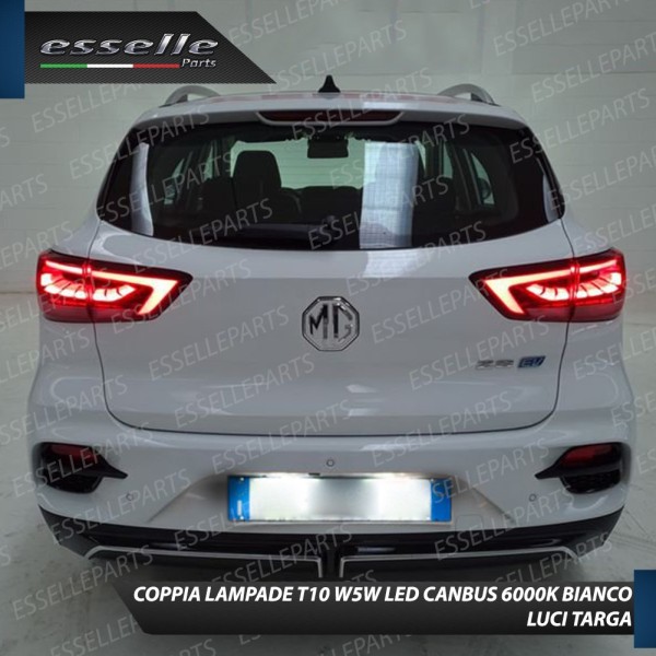 Coppia Luci Targa T10 W5W 5 LED canbus 6000K Bianco per MG ZS Restyling