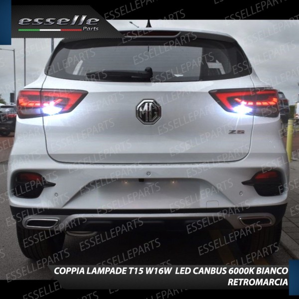 Coppia Lampade 15 LED Retromarcia T15 1200 Lumen Canbus 6000K per MG ZS Restyling