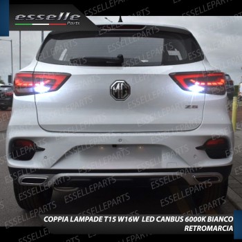 Coppia Lampade 15 LED Retromarcia T15 1200 Lumen Canbus 6000K per MG ZS Restyling