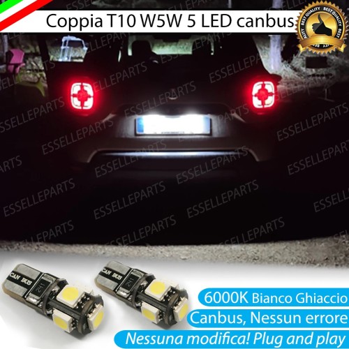 Coppia Luci Targa T10 W5W 5 LED canbus 6000K Bianco per Dacia Duster MK2 Restyling