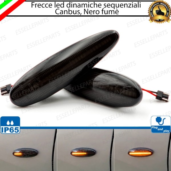 Placchette Dinamiche Laterali nere a led per frecce specifiche per FIAT MAREA