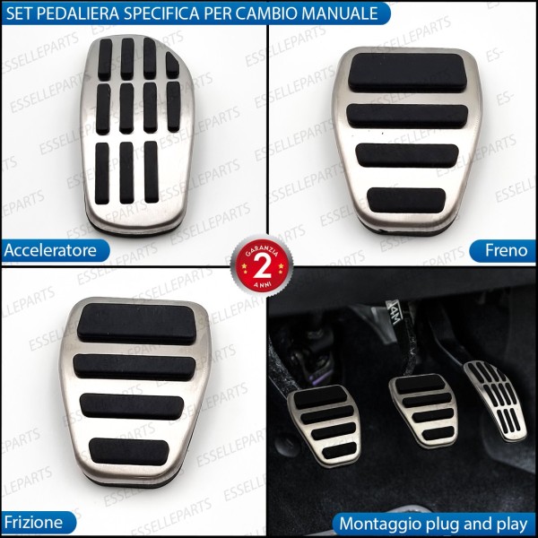 set copripedale alluminio cambio MANUALE RENAULT ARKANA antiscivolo gomma