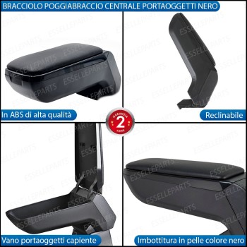 Bracciolo Portaoggetti in Eco Pelle Regolabile Specifico per OPEL CORSA E Bracciolo Portaoggetti in Eco Pelle Regolabile Specifico per OPEL CORSA E