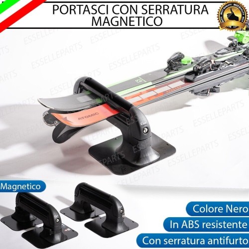 Portasci Magnetico per tre Paia di Sci o due snowboard in ABS resistente