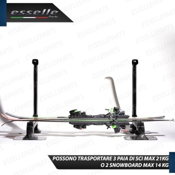 Portasci Magnetico per tre Paia di Sci o due snowboard