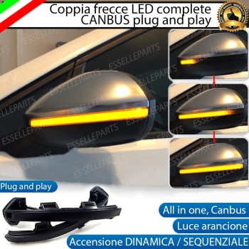 Coppia Frecce LED Dinamiche Laterali per specchietti VW TAIGO nero fumè