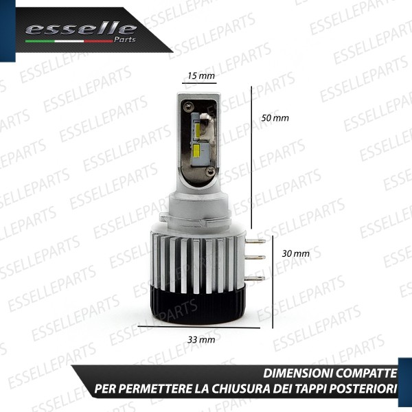 Kit Luci Diurne / Abbaglianti H15 7200 LUMEN 6000K Fiat Tipo con fari a parabola