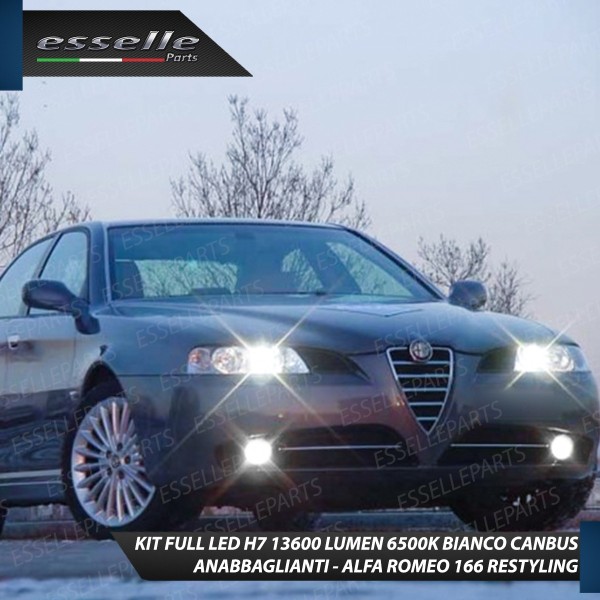 Kit Full LED H7 Monoled al quarzo 13600 Lumen 6000K bianco ALFA ROMEO 166 RESTYLING