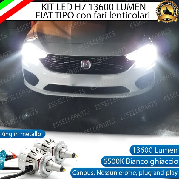 Kit Full LED H7 Monoled al quarzo 13600 Lumen 6000K Fiat Tipo Con Fari Lenticolari