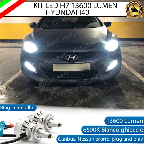 Kit Full LED H7 Monoled al quarzo 13600 Lumen 6000K bianco HYUNDAI i40 Fino al 2013