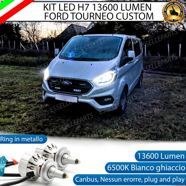 Kit Full LED H7 Monoled al quarzo 13600 Lumen 6000K FORD TOURNEO CUSTOM con fari lenticolari