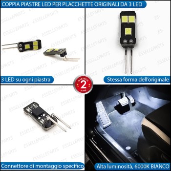 LED VANO PIEDI PEDALI TAPPETINI PIEDI VW T-ROC 6000K BIANCO CANBUS