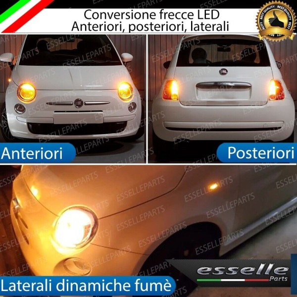 CONVERSIONE LED ABARTH 500 PRE-RESTYLING FRECCE ANTERIORI POSTERIORI LATERALI FUME